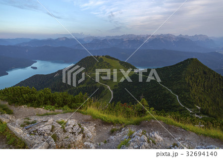 View from top of Herzogstand, Bavaria, Germany 32694140