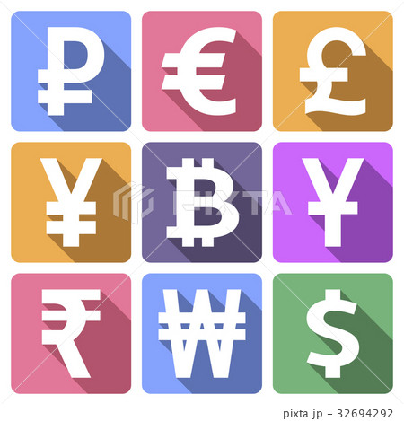 Currency flat icons set Currency flat icons set 32694292