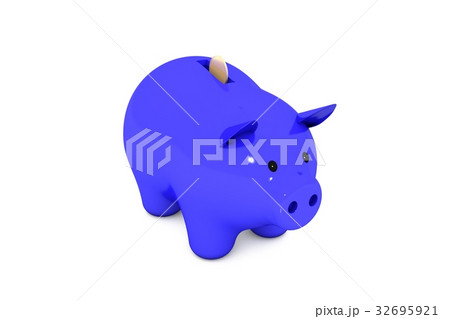 Acid dark cornflower blue color piggy bank white  32695921