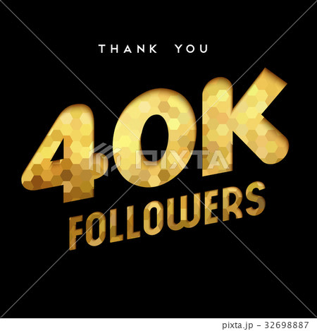 40k gold internet follower number thank you card 32698887