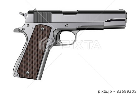 Colt M1911 pistol isolated on white vtctor 32699205