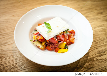 Greek salad on a plate 32700930