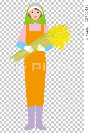 農業 稲作農家 農業 稲作農家 32701483