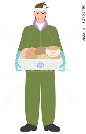 漁師　水産業　ホタテ漁師 32701490