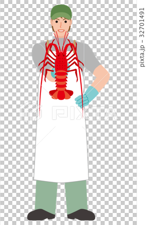 漁師　水産業  伊勢エビ 32701491