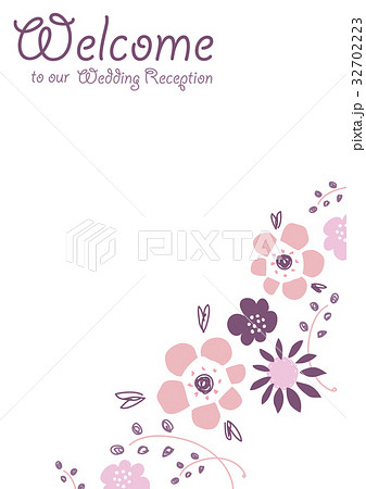 花のイラストのウェルカムボードのイラスト素材 32702223 Pixta