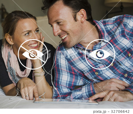 Eye See Blind Choose Button Icon Stamp 32706642