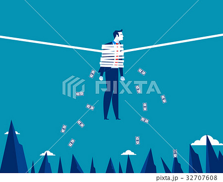 Financial risk. Businessman Tied with rope. Financial risk. Businessman Tied with rope. 32707608