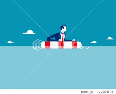 Financial risk. Businessman Tied with rope. 32707614