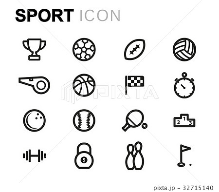 Vector line sport icons set Vector line sport icons set 32715140