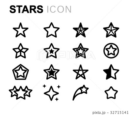 Vector line stars icons set Vector line stars icons set 32715141