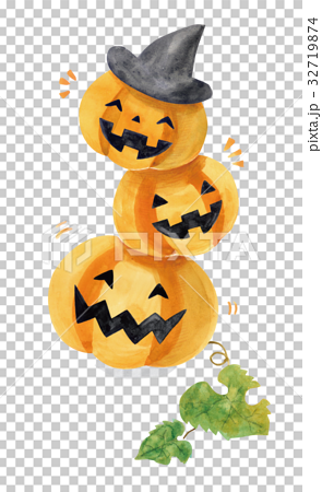 ハロウィン かぼちゃ3兄弟 Pngのイラスト素材