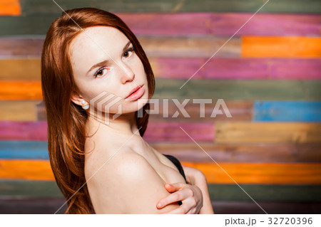 attractive cute girl with red hair attractive cute girl with red hair 32720396