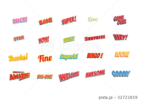 cartoon words label set isolated on a white cartoon words label set isolated on a white 32721659