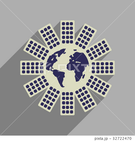 Flat web icon with long shadow Earth house Flat web icon with long shadow Earth house 32722470