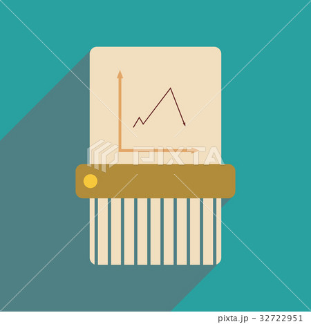 Flat web icon with long shadow shredder  32722951