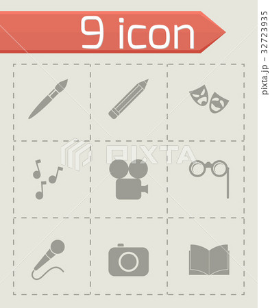 Vector black art icon set Vector black art icon set 32723935