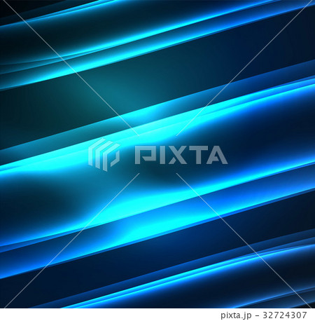 Energy lines, glowing waves in the dark, vector 32724307
