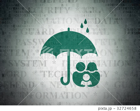 Safety concept: Family And Umbrella on Digital 32724658
