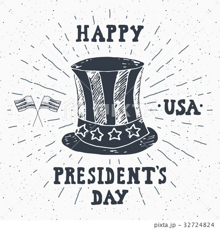 Vintage label, Happy President Day vector Vintage label, Happy President Day vector 32724824