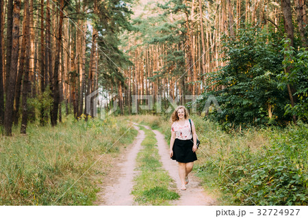 Young Pretty Plus Size Caucasian Happy Smiling Young Pretty Plus Size Caucasian Happy Smiling 32724927