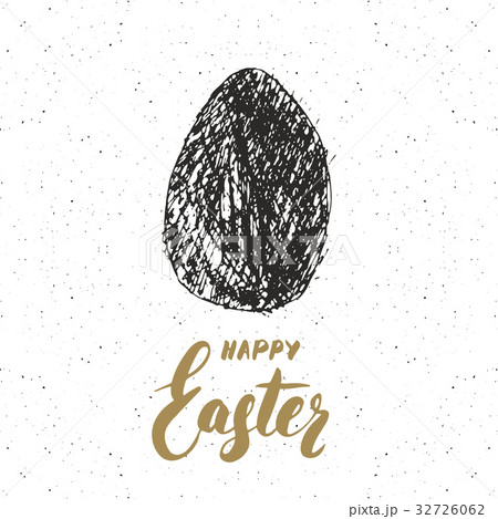 Happy Easter greeting card Retro vintage vector 32726062