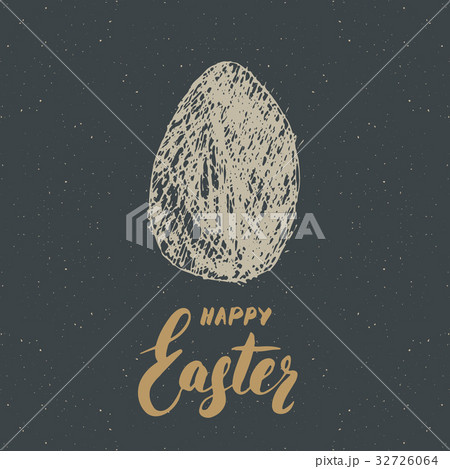 Happy Easter greeting card Retro vintage vector 32726064