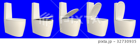 a set of toilet seat isolated on a blue background a set of toilet seat isolated on a blue background 32730935