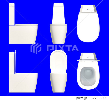 a set of toilet seat isolated on a blue background 32730936