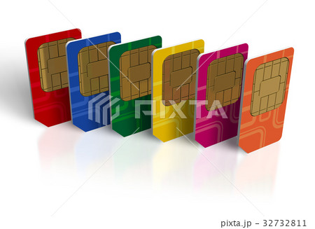 Set of color SIM cards 32732811