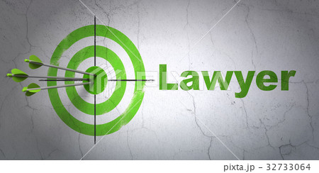 Law concept: target and Lawyer on wall background 32733064
