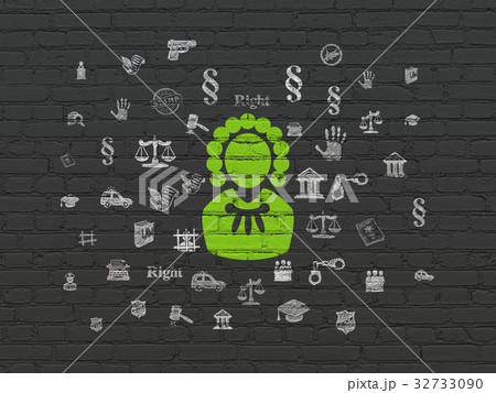 Law concept: Judge on wall background 32733090