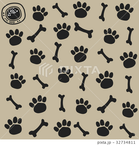 Dog trail and bone pattern Seamless. 32734811