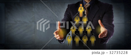 Chairman Building Triangular Management Hierarchy 32735228