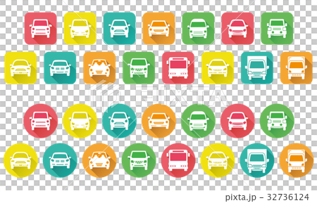 Deformed car icon (rounded rectangle and round) 32736124