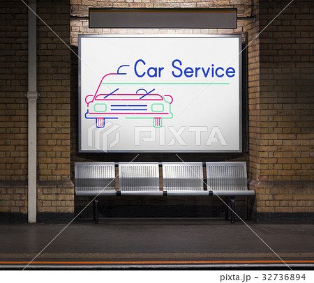 Illustration of automotive car rental transportation commercial at subway 32736894