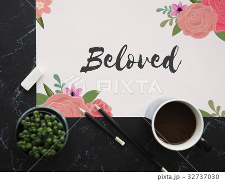 Love Fondness Flower Boarder Card Concept 32737030