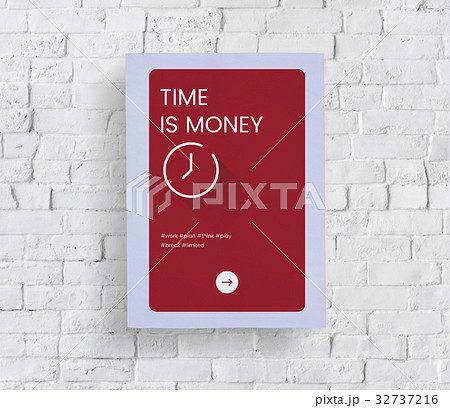 Time concept on a white brick wall Time concept on a white brick wall 32737216