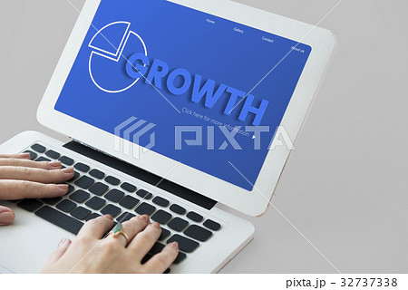 Hands working on laptop network graphic overlay Hands working on laptop network graphic overlay 32737338