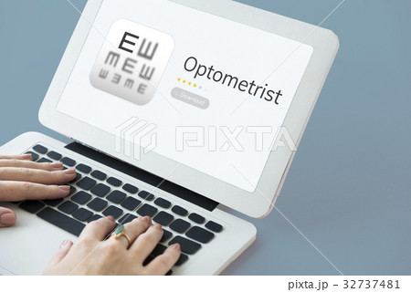 Hands working on laptop network graphic overlay Hands working on laptop network graphic overlay 32737481