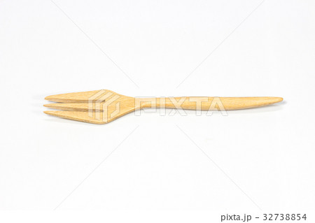 Wooden fork on white background Wooden fork on white background 32738854