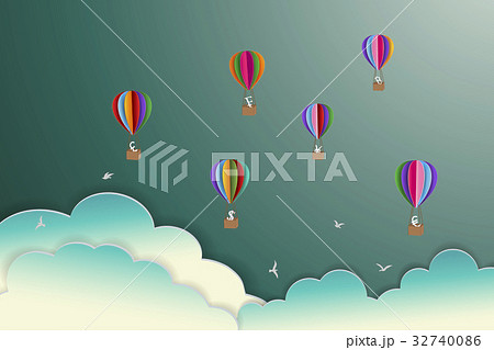 Colorful hot air balloons floating on the sky 32740086