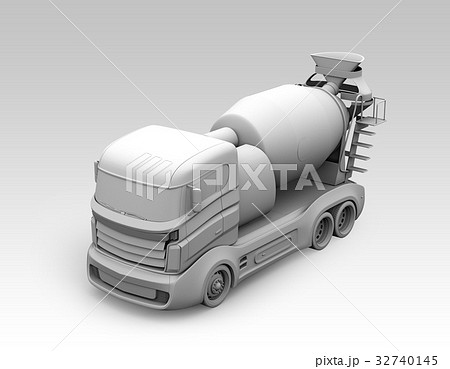 生コン車のグレイシェーディングイメージ 32740145