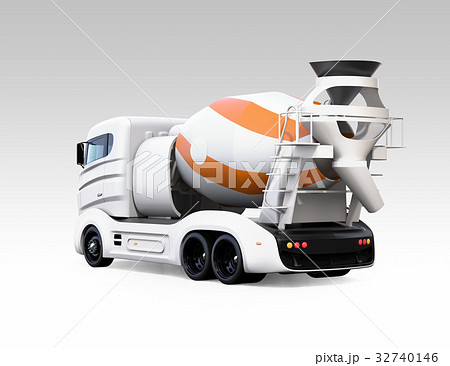 電気モータ駆動のトラックミキサのCGイメージ 32740146