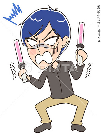 ショックを受けるアイドルオタクのイラスト 32744066