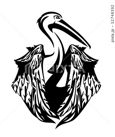 pelican bird with folded wings vector design 32748392