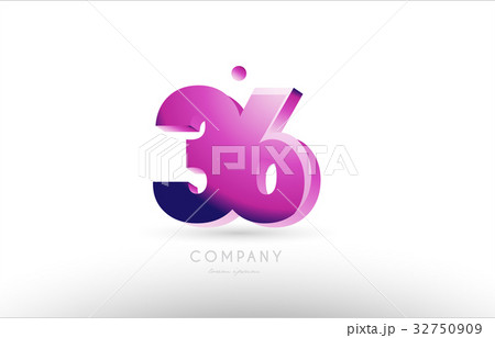 number 36 black white pink logo icon design 32750909