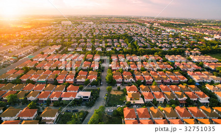 aerial view of home village in bangkok thailand 32751035
