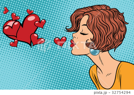 Woman Making A Kiss Heartのイラスト素材