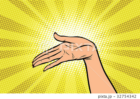 Women open palm hand hold gesture 32754342